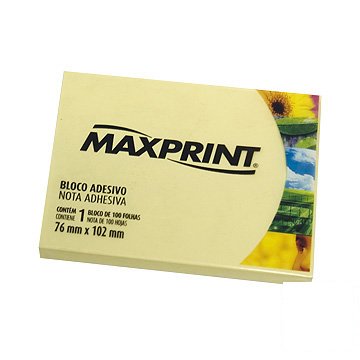 Bloco Adesivo Maxprint 76x102mm Amarelo c/1un