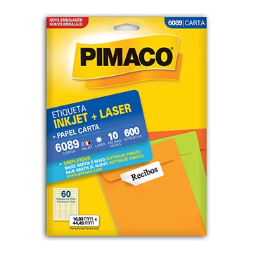 Etiquetas Adesivas 6089 16,93x44,45mm Pimaco