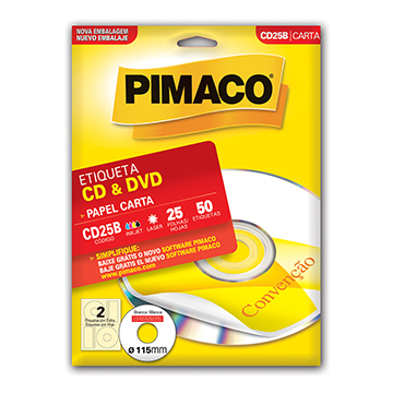 Etiquetas Adesivas para CDs e DVDs Branca com 50 Unidades Pimaco