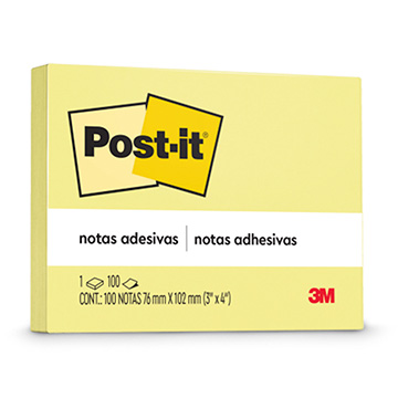 Bloco Adesivo Post-it 3M 76X102mm Amarelo