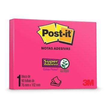 Bloco Adesivo Post-it 3M 76x102mm Rosa c/ 1UN