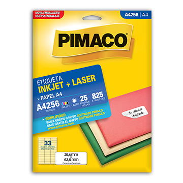 Etiquetas Adesivas A4256 25,4x63,5mm Pimaco