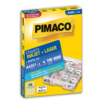Etiqueta Pimaco A4351 A4 21,2x38,2mm cx c/100 fls