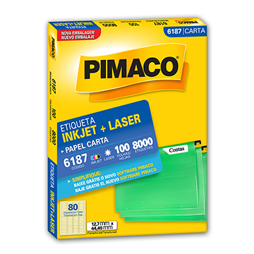 Etiquetas Adesivas 6187 12,7x44,45mm Pimaco