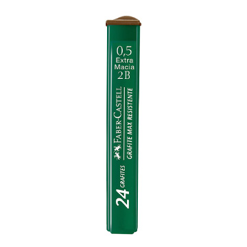 Grafite para Lapiseira Faber Castell 0,5mm 2B Tubo 24UN
