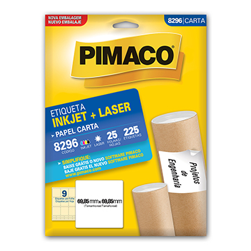 Etiquetas Adesivas 8296 69,85x69,85mm Pimaco