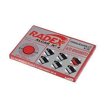 Almofada para Carimbo Radex Alcar Nº 4 Vermelha