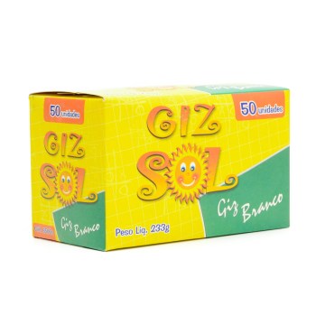 Giz Escolar Giz Sol Branco CX 50UN