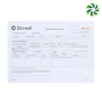 Bloco Borderô de Cobrança Sicredi PCT 2BL