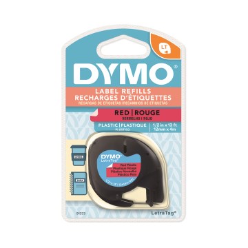 Fita Rotuladora Dymo 91333 12mm x 4m Preto Sobre Vermelho