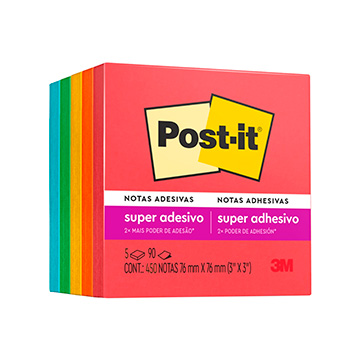 Bloco Adesivo Post-it 3M 76X76mm Cubo Diversão 5 cores