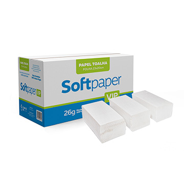 Papel Toalha Interf Softpaper Vip FS 26g CX 2.400UN