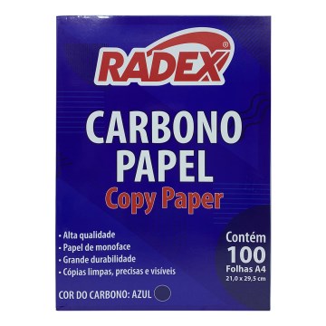 Papel Carbono Radex A4 Azul CX 100 fls
