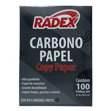Papel Carbono Radex A4 Preto CX 100 fls