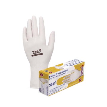 Luva Látex Volk Cleanline Descartável com Pó M CX 100UN