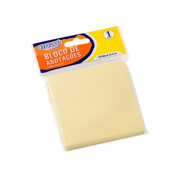 Bloco Adesivo BRW 76x76mm Amarelo