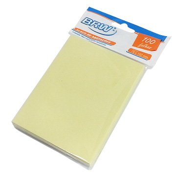 Bloco Adesivo BRW 76x102mm Amarelo