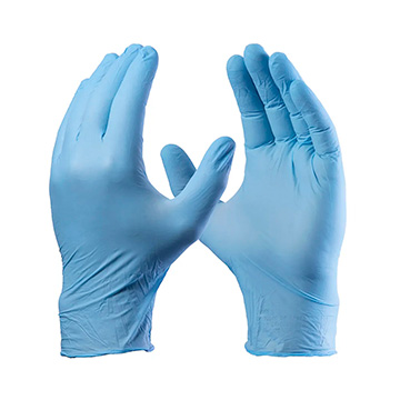 Luva Nitrílica Volk Sensivolk Descartável Azul M CX 100UN