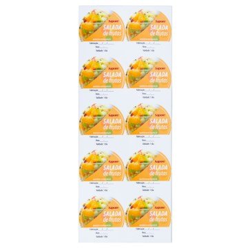 Adesivo Sapore Salada de Frutas diâmetro 5.2cm PCT 100UN