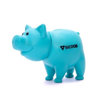 Cofrinho Sicoob Porquinho Azul PCT 5UN