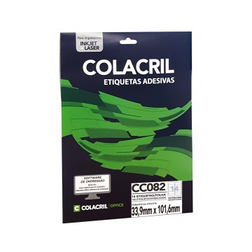 Etiqueta Adesiva Colacril CC082 33,9mmx101,6mm 10fls