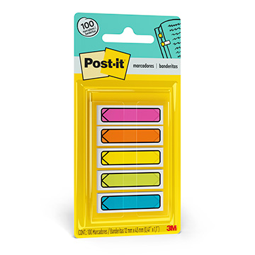 Marcador Adesivo Post-it 3M 11,9x43mm Flags Seta Neon 5Cores