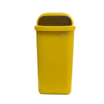Lixeira Plástica Amarela para Suporte 50L