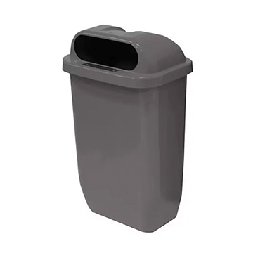 Lixeira Plástica Cinza para Suporte 50L