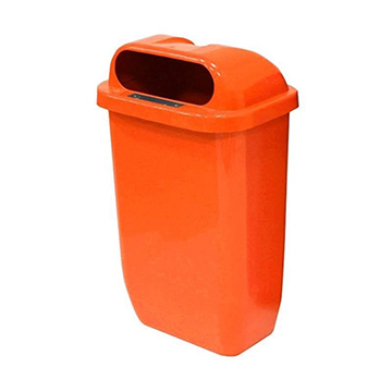 Lixeira Plástica Laranja para Suporte 50L