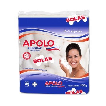 Algodão Branco Bola Apolo PCT 100grs