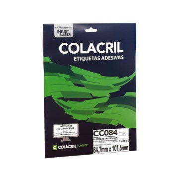 Etiqueta Adesiva Colacril CC084 84,7mmx101,6mm PCT 10fls