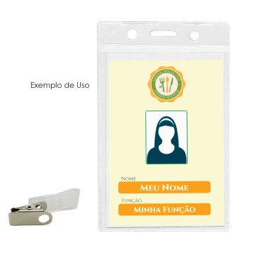 Crachá Identificador ACP 100mmx70mm com Clips e Alça 100UN