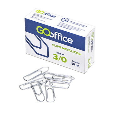 Clips Galvanizado Go Office 3/0 Fio 1,10mm Trad. CX 50UN