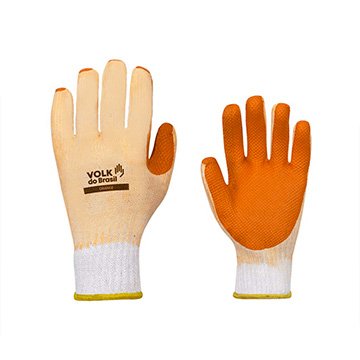 Luva Tricotada Volk Orange Borracha Vulcanizada na Palma G
