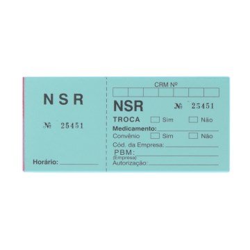 Bloco NSR Raia com Numeração de 25001 A 30000 PCT 100 Blocos