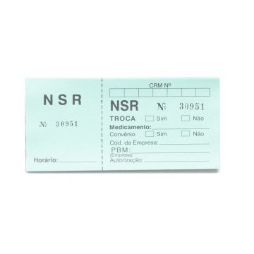 Bloco NSR Raia com Numeração de 30001 A 35000 PCT 100 Blocos