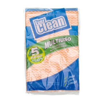 Pano Descartável Everclean Laranja 35g/m² 0,33x0,50m PCT 5UN