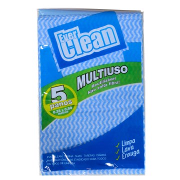 Pano Descartável Everclean Azul 35 g/m² 0,33x0,50m PCT 5UN