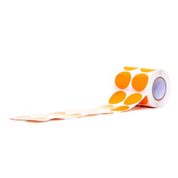 Etiqueta Couchê 25mm Redonda Laranja RL 630UN
