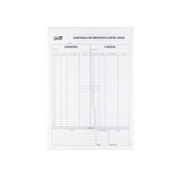 Bloco Modelo 87 Controle Depósito Cofre 2 vias 30fls