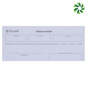 Bloco Saque Avulso Sicredi 1 Via PCT 2BL