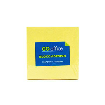 Bloco Adesivo Aquattro 75x75mm Amarelo