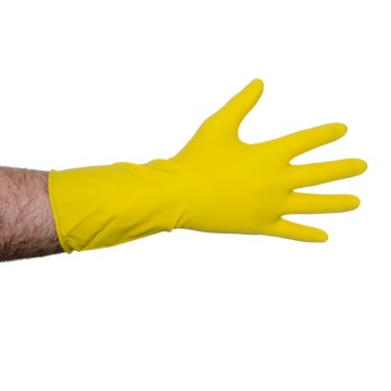 Luva Látex Sanro Top Flocada Amarela M