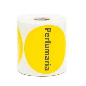 Etiqueta Couchê Hábil 79mm Redonda Amarela CX 20RL 415UN
