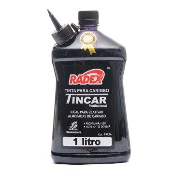 Tinta para Carimbo Radex Preta 1L