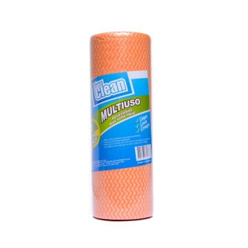 Pano Descartável Everclean Laranja 35 g/m² RL 0,28x30m