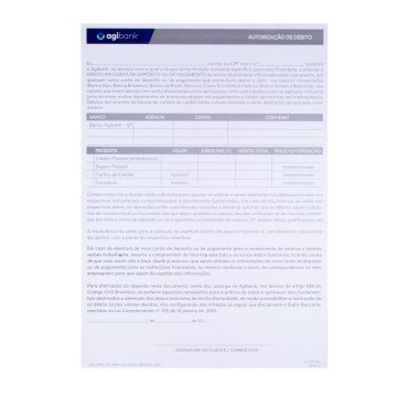Autorização de Debito Agibank PCT 200UN