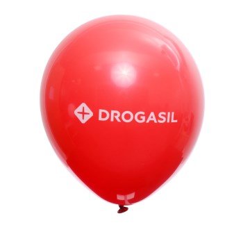 Balão Drogasil Branco /Vermelho PCT 50UN