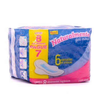 Absorvente Feminino Natutalmente Gel com Abas PCT 8UN