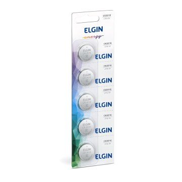 Bateria de Lítio CR2016 Elgin 82191 3V 5UN